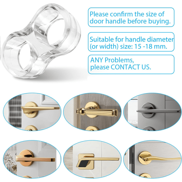 Dørstoppere 10 stk (Transparent) PVC Dørhåndtak Stopper Do