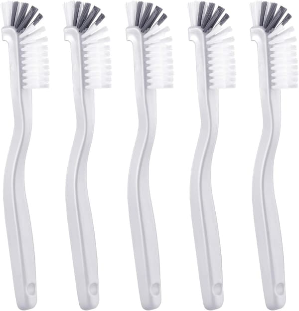 5-delt (hvit og svart) rengjøringsbørste for oppvask og kjøkkenvask