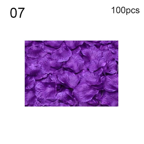 100 stk. Fake Blomster Romantiske Fargerike Stoff Kunstige Roseblomstblader til Bryllup 7