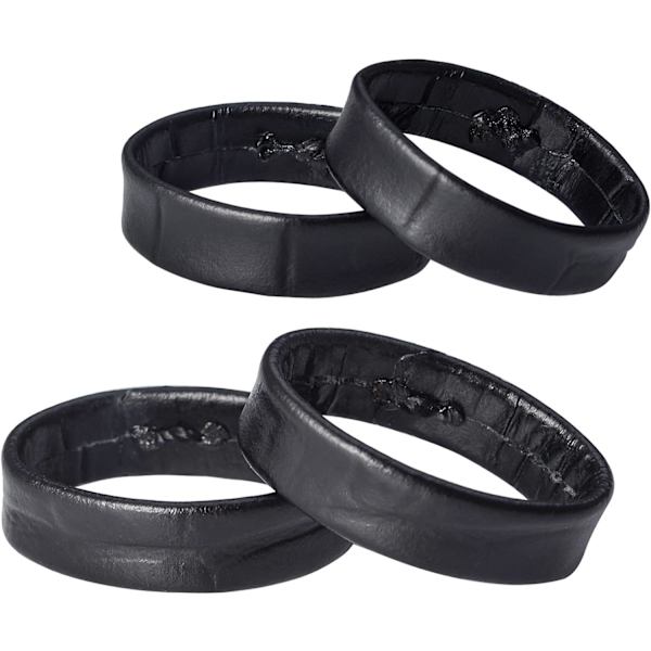 Læderremring, kompatibel med 22mm rem, sort