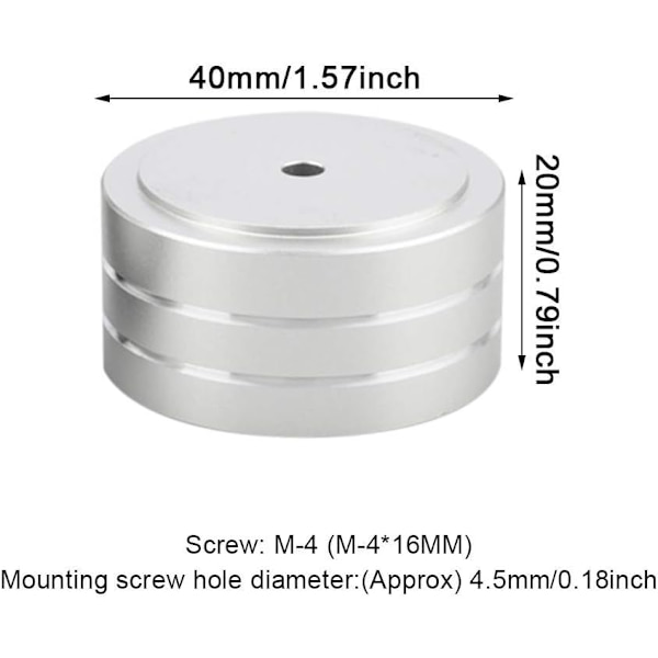 4 st 40x20mm Aluminium Högtalar Isoleringsfötter för Hög Fidelitet