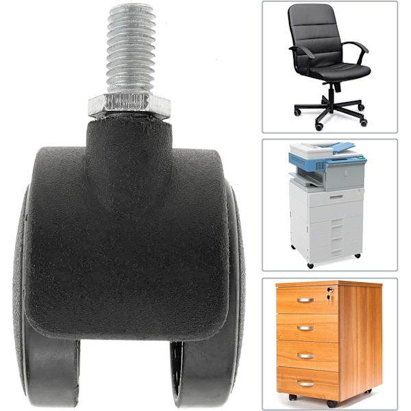 KR001-VCES Nylon Drejesvinghjul med Bremse 35mm 4 stk (KR001)