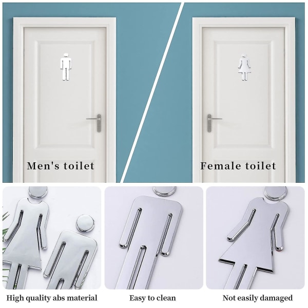 1 par (12 cm) toilet skilte, mænds og kvinders toilet dørstikker