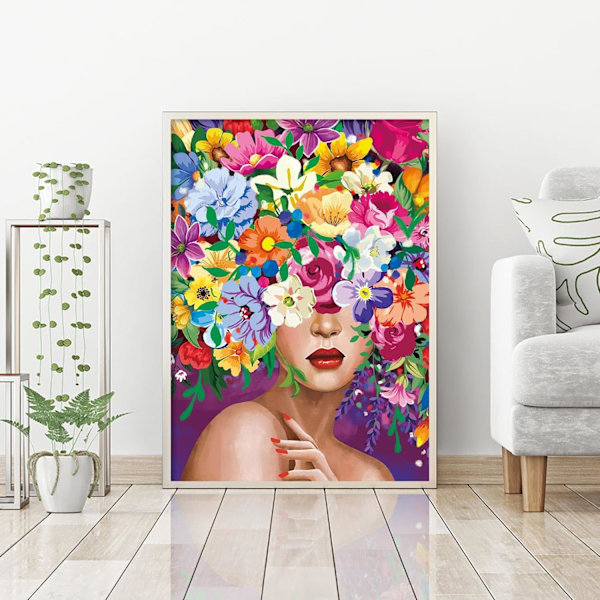 DIY diamantmaleri, diamantkunstmaleri blomsterskønhedssæt