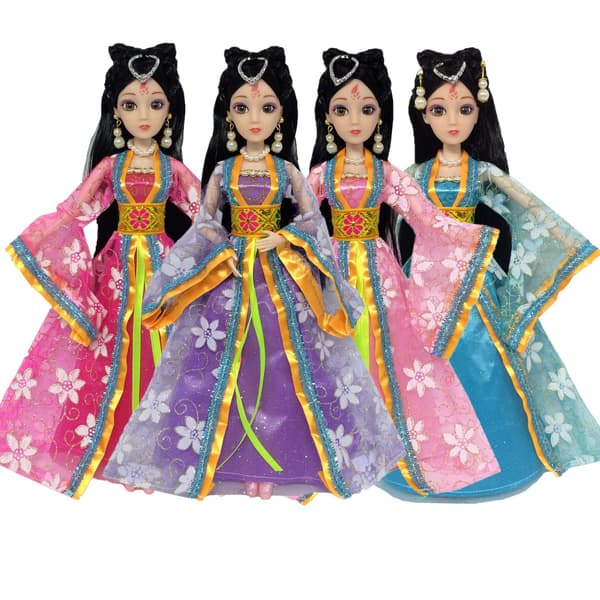 Barbie moteantrekk, 4 deler, 4 dukketilbehør, for barn