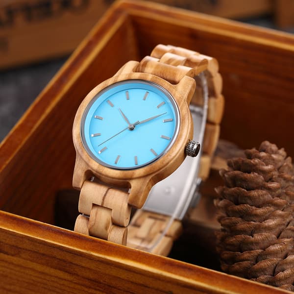 ##/Quartz klocka premium träklocka gjord av naturligt trä analog herrklocka##/