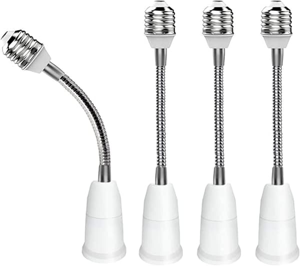 4 stk. E27 til E27 Forlænger, Forlængerlampe Adapter, Pæreforlænger