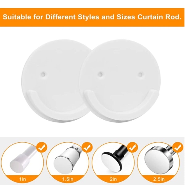 2X Adhesive Shower Curtain Rod Holder Universal Non-slip Wal