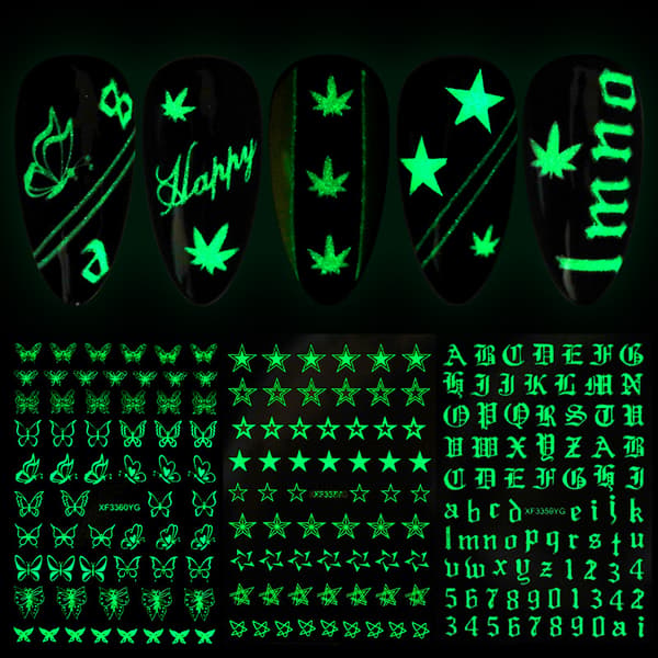 9 Ark - Neglekunst Stickers Dekaler Snefnug Rensedyr Mønster