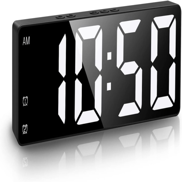 Digital väckarklocka, svart, morgonväckarklocka, digital klocka med