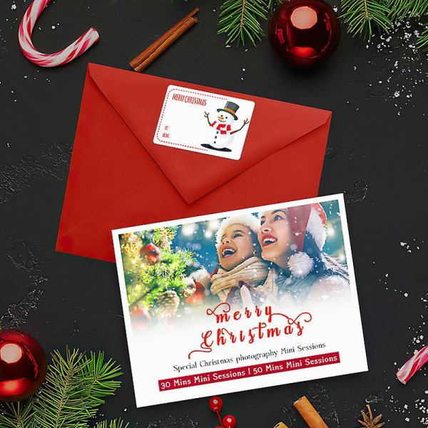 Rektangulær Glædelig Jul Sticker, Julegaveforseglingssticker, Dekorativ Emballageetiket