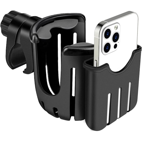 Barnevognkoppholder med telefonholder, universell flaskeholder