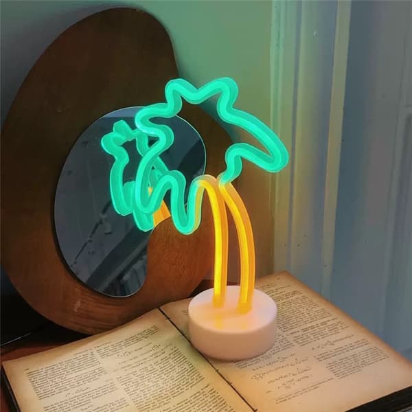 Palmträd ljus LED neonljus batteri/USB-strömförsörjning flickrum kokosljus