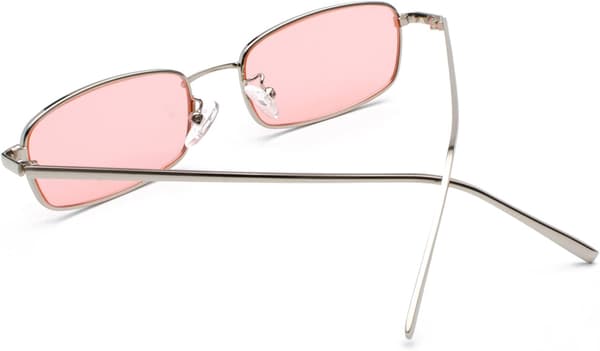 Rosa Retro Rektangulære Solbriller for Kvinner og Menn - Smal Hip