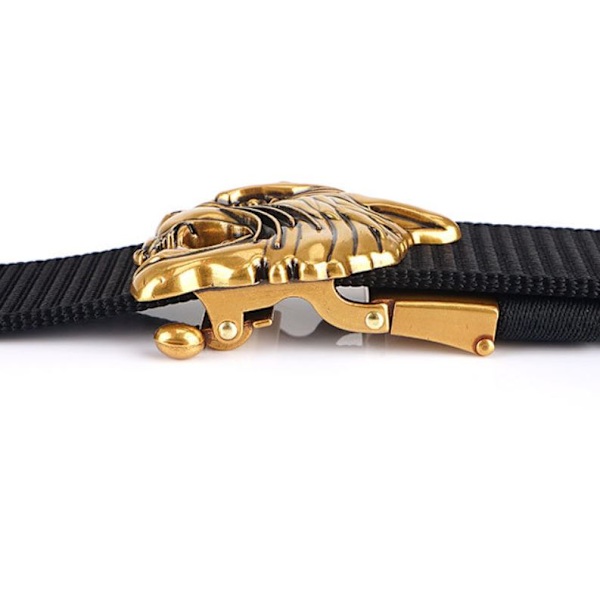 Herr Mode Guld/Silver Tredimensionell Tiger Spänne Design Toppbälte