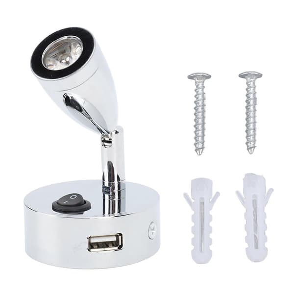 DC10?30V LED RV Sengelampe Aluminium Legering Høy Lysstyrke RV Leselys for Yacht Båt Krom