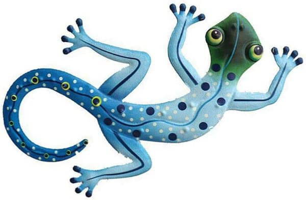 Utomhus Ödla Trädgårdskonst, Metall Gecko Väggdekor, Ödla Dekor