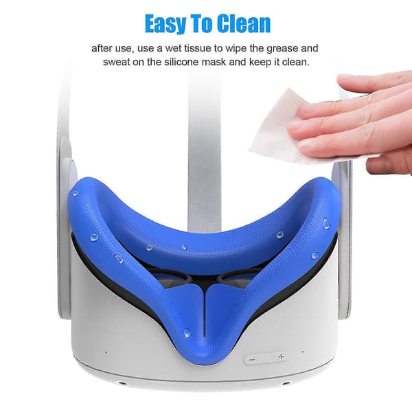 Silikon VR-beskytter for Oculus Quest 2 VR-headset, høystyrke deksel Blue