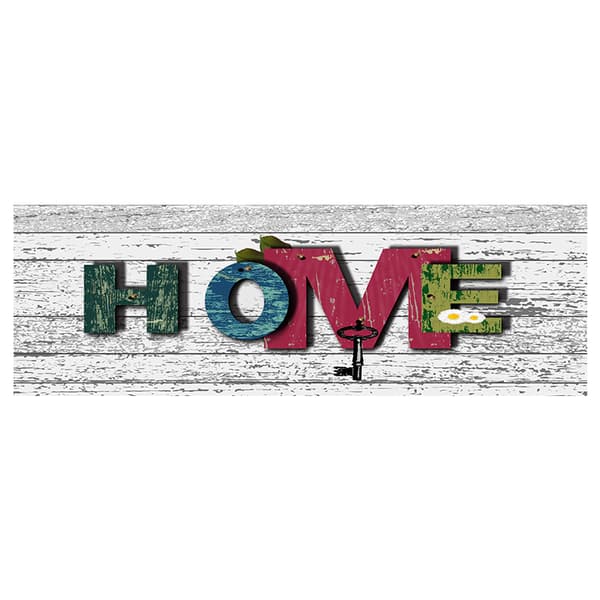 En bit farget tre HOME dørmatte med 40×60cm skittfelle Indo