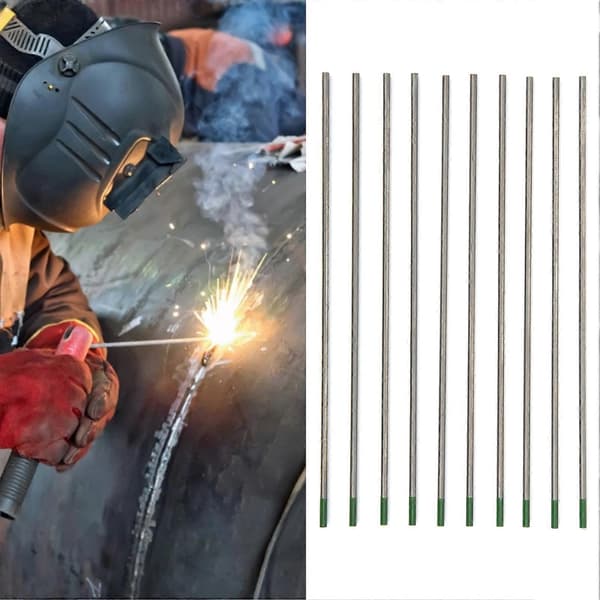 10 stk. TIG wolfram elektrode WP grøn spids nåle svejsetilbehør 2,4 x 150 mm
