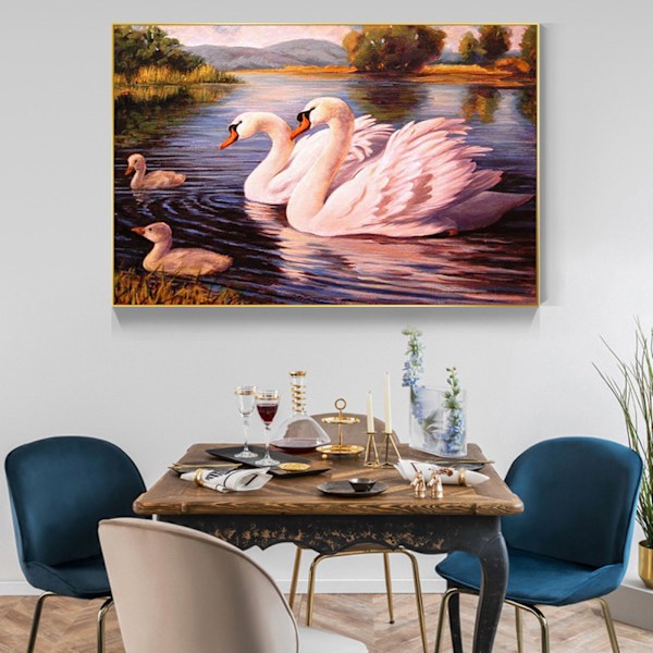 ##/Maleri DIY 5D Diamantmaleri Sæt Svane Landdyr##/