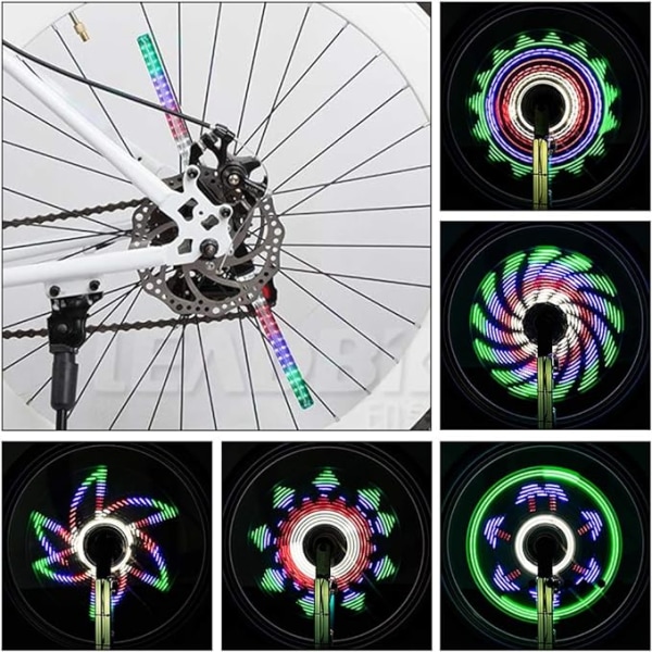 LED-pyörän pyörä, 64 LEDiä 30 erilaista kuvaa Vedenpitävä pyöräpyörä