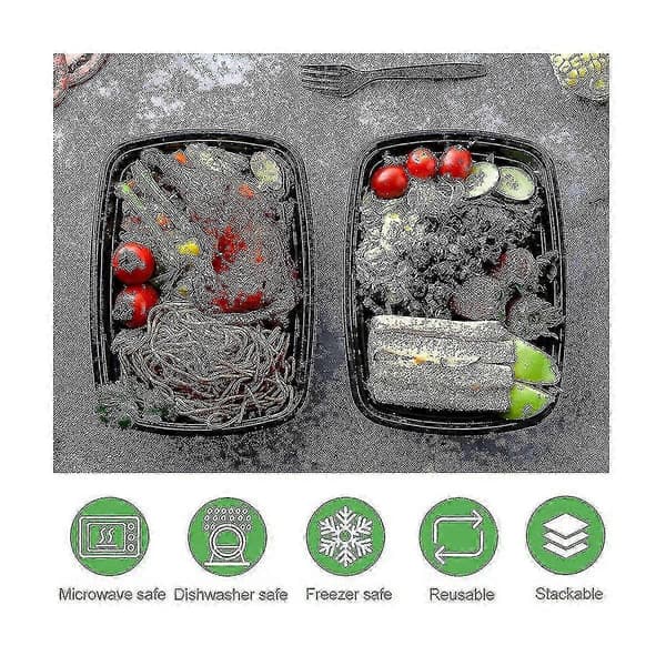 50-pakning Matboksbeholdere Gjenbrukbare Matbeholdere Plast Bento Bokser Matlagring Lunsj-YUHAO