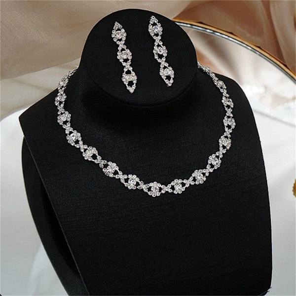 ##/Bröllops smyckesset, strass halsband, armband, örhängen##/