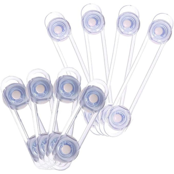 8-pack Baby Säkerhetslås (11,3 cm), Transparenta Barnsäkra Skåpslås