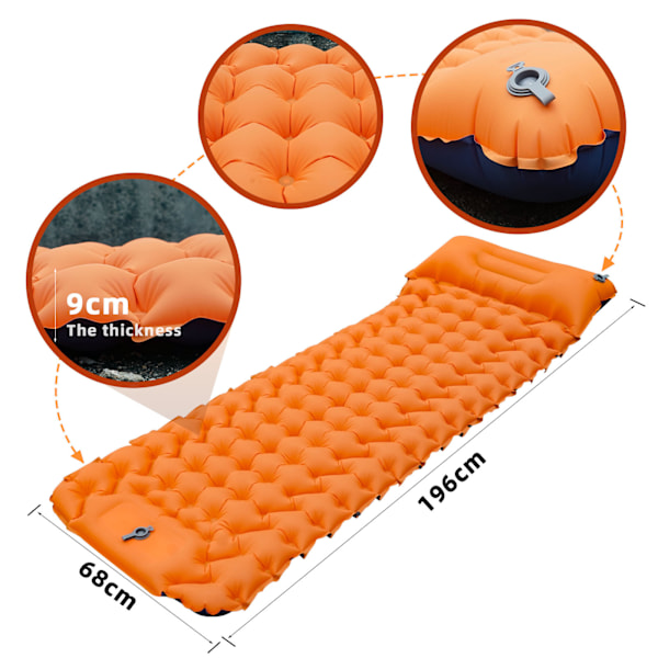 Sovmadrass Camping Uppblåsbar 9cm Tjock Luftmadrass Camping