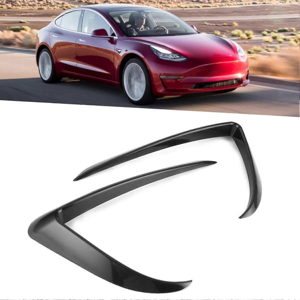 Front Tåkelys Øyenbryn Øyelokk Deksel Trim Bil Tilbehør Passer for Tesla Model 3 Svart