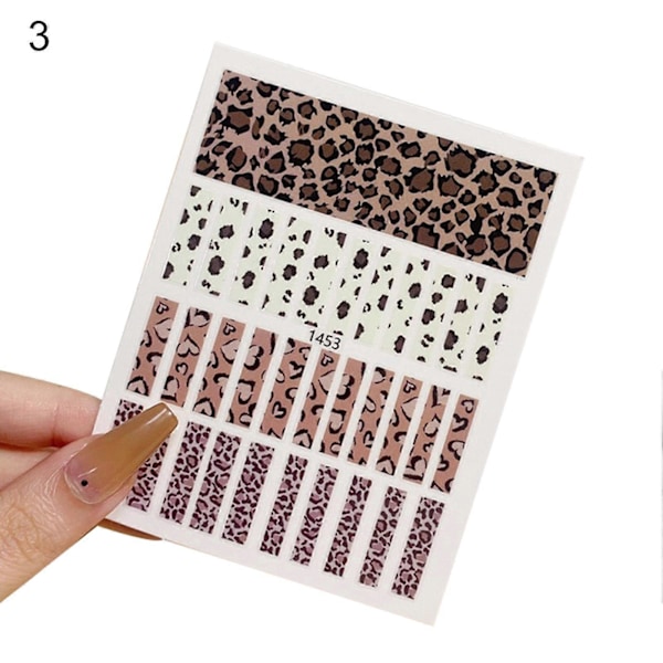 Nagelsticker Levande 3D-effekter Ultratunna Populära Leopard Sliders Konstdekorationer Djurmönster för Manikyr 3