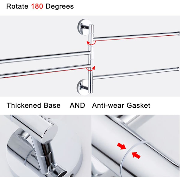 ##/Håndkleholder veggmontering 180° håndkleholder håndkleholder rustfritt stål til##/