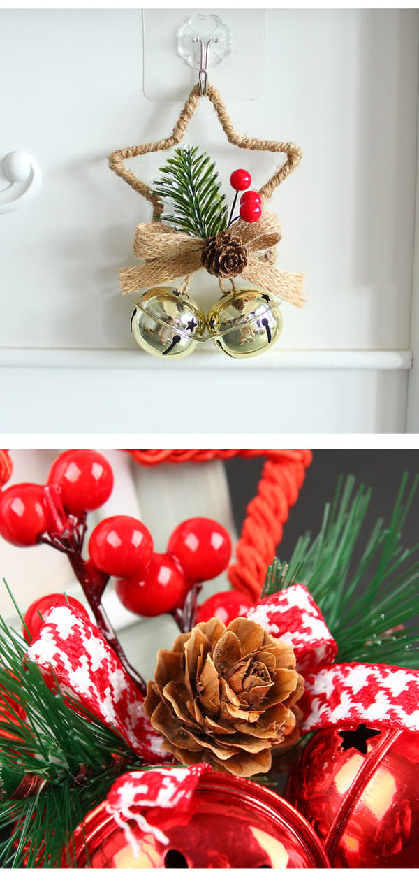 Jul femuddiga stjärnklockor, 5 st DIY hängande ornament