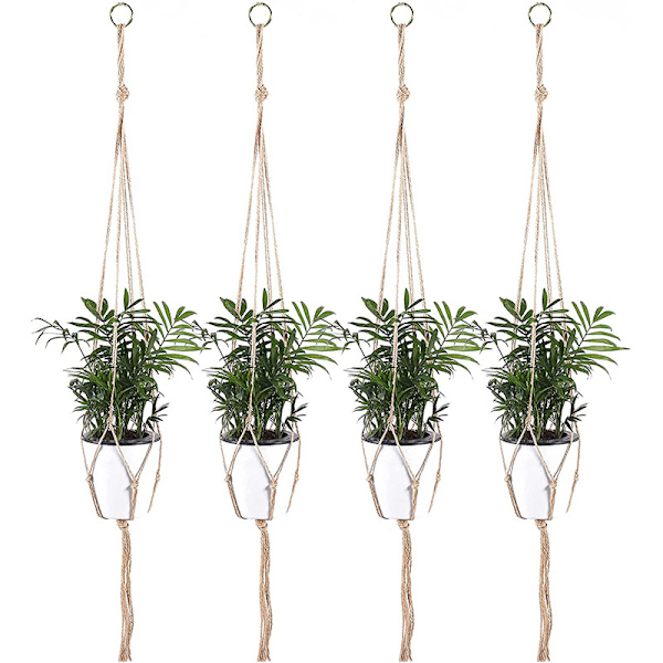 4 stk. Hængende Reb - 80 cm til Indendørs og Udendørs Planter og Blomster