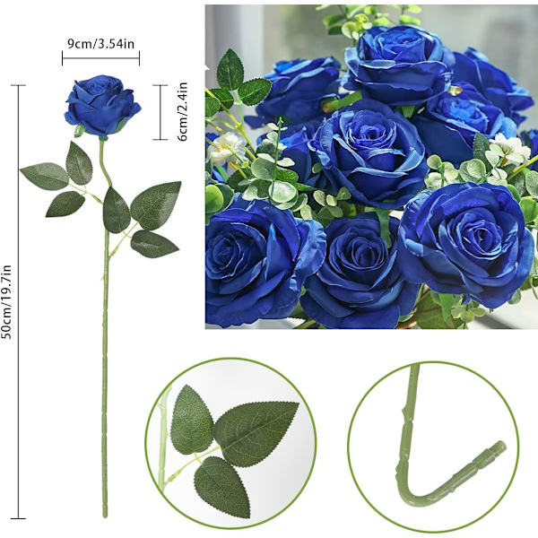 Kunstige Silke Rose Blomsterbuket Hjem Kontor Bryllup Arrangement