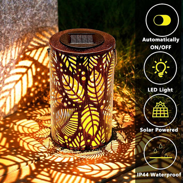 Solcellslampor Utomhus Vattentät LED Trädgårdslampa Cylind