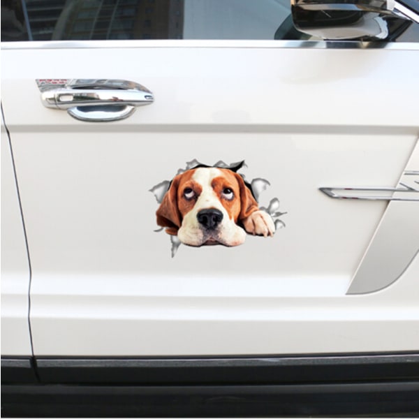 3D Dog Wall Stickers - Pakke med 2 - Sjove dekorative Stickers - B
