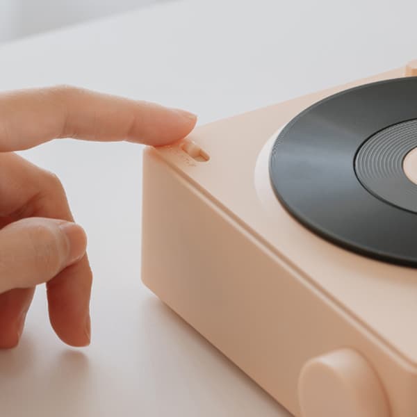 (Pink) Retro Vinylpladespiller Bluetooth Højttaler Gramopho