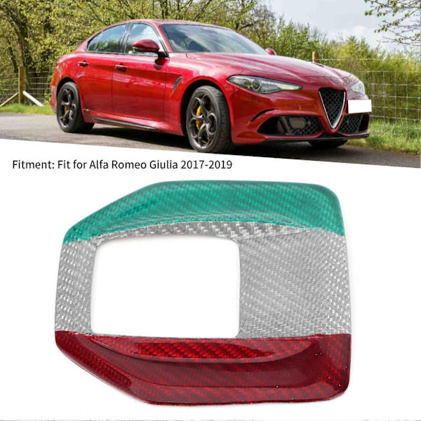 Kolfiber Växelpanel Skydd Trim Tejp Passar Alfa Romeo Giulia 2017?2019