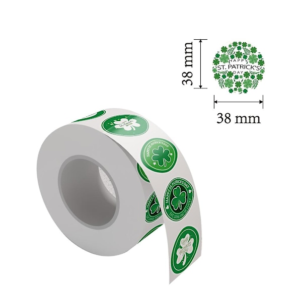500kpl/rulla Itsekiintopintaisia apilan muotoisia tarroja Pyhän Patrickin päivään - Shamrock-tarrat