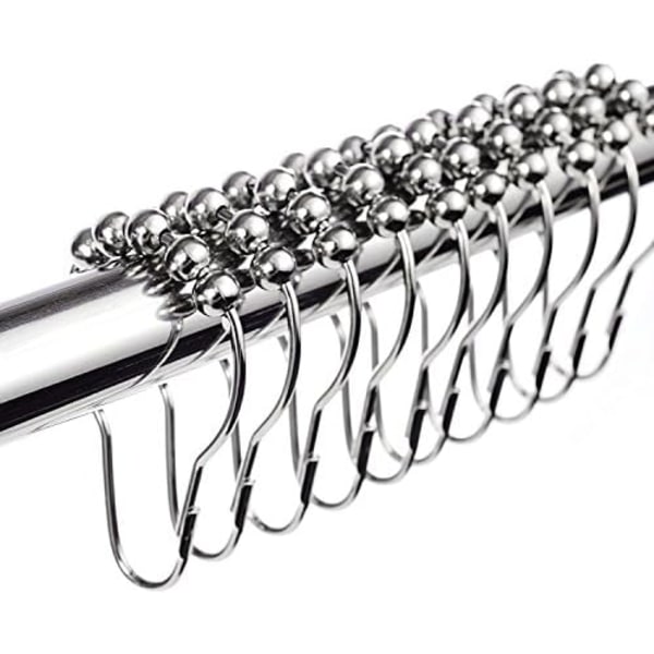 Set med 12 ringar i rostfritt stål för duschdraperi, 69 x 39 mm