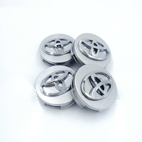 Toyota 4 62mm Hjulkapsel Navkapsel för Logotyp Silver