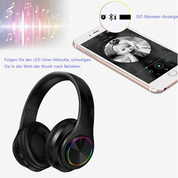 ##/Bluetooth-hörlurar över öronen, över öronen, spelheadset##/