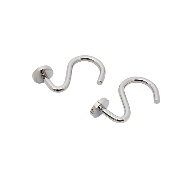 ##/Set med 5 duschdraperihakar i metall, duschringar,##/