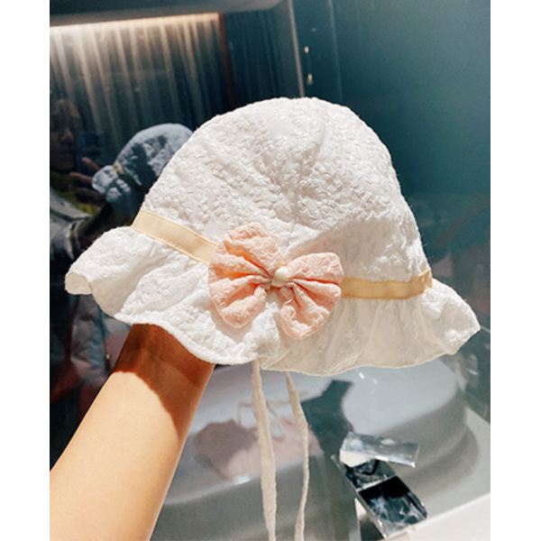 ##/Rosa 1 st Spetsbåge sommar baby flicka hatt Bomulls solhatt Nyfödd baby hatt##/