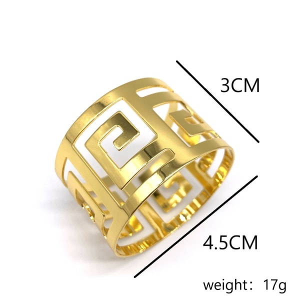 (12 STK-Guld) Servietringe og -holdere, 6/12 Stykker Metal Serviet