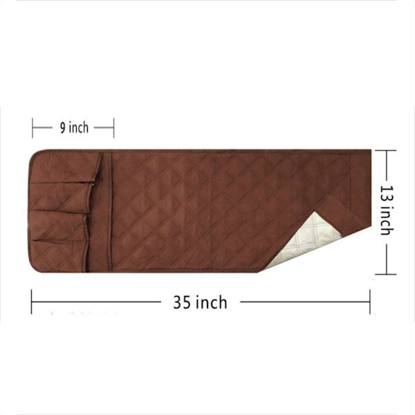 Sofa Armlæn Organizer (Kaffe Farve), 5 Lommer, Skridsikker, Suit