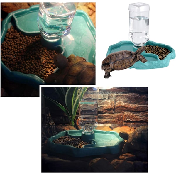 ##/Reptilvattenbehållare, 2 i 1 Överflödesmatare, Plast##/