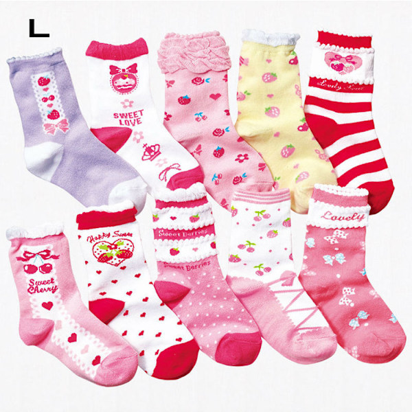 ##/10 Par Babyflickor Halksäkra Strumpor och Småflickor Strumpor Nyfödd Småflickor Bomullsstrumpor##/